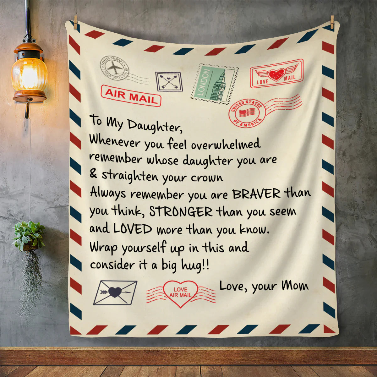 To My Daughter Cozy Plush Postcard Blanket™